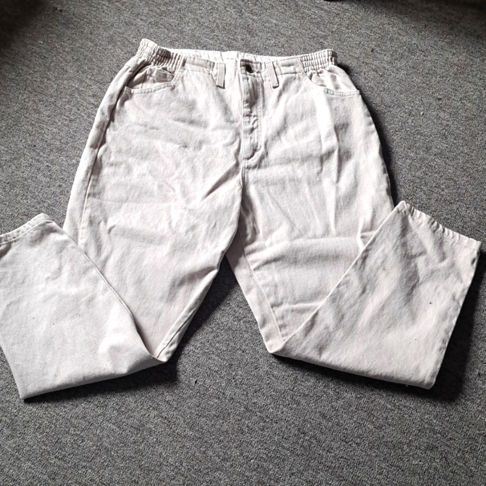 LLBEAN  women's tan cotton jeans size 16